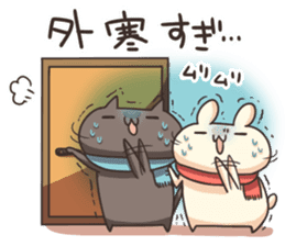 Shiro the rabbit & kuro the cat Part5 sticker #13593979