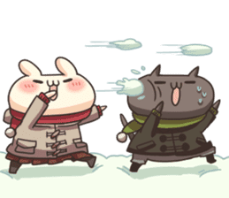Shiro the rabbit & kuro the cat Part5 sticker #13593983