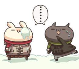 Shiro the rabbit & kuro the cat Part5 sticker #13593984