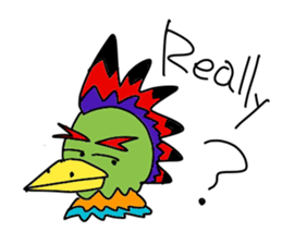 Colorful Chicken English sticker #13597174