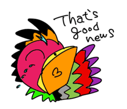 Colorful Chicken English sticker #13597175