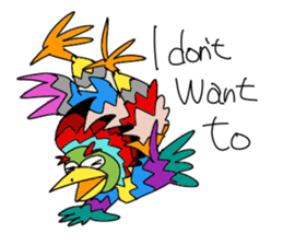 Colorful Chicken English sticker #13597180