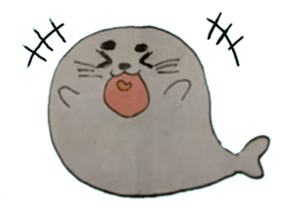 Capybara and seals and sloth sticker #13597379