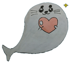 Capybara and seals and sloth sticker #13597381