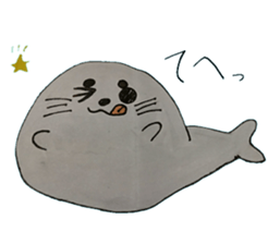 Capybara and seals and sloth sticker #13597387