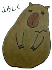 Capybara and seals and sloth sticker #13597394