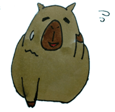 Capybara and seals and sloth sticker #13597395