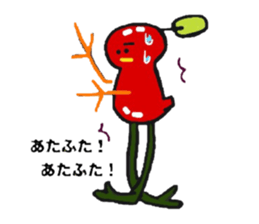 Tomato and Bird sticker #13599465