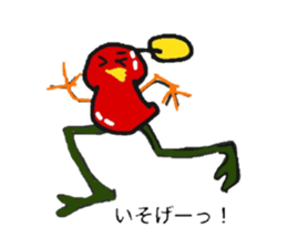 Tomato and Bird sticker #13599473