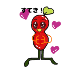 Tomato and Bird sticker #13599478