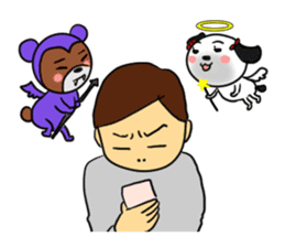Dog and the family's daily life sticker #13599556