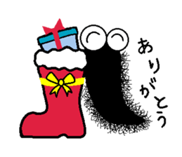 Hairy caterpillar and Christmas sticker #13600398