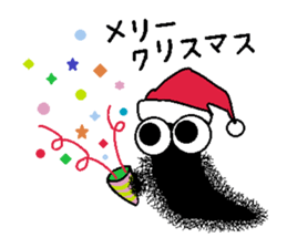 Hairy caterpillar and Christmas sticker #13600399