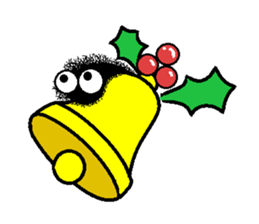 Hairy caterpillar and Christmas sticker #13600400