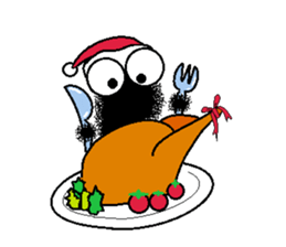 Hairy caterpillar and Christmas sticker #13600402