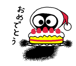 Hairy caterpillar and Christmas sticker #13600403