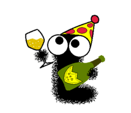 Hairy caterpillar and Christmas sticker #13600404