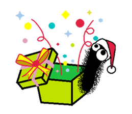 Hairy caterpillar and Christmas sticker #13600405