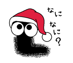 Hairy caterpillar and Christmas sticker #13600406