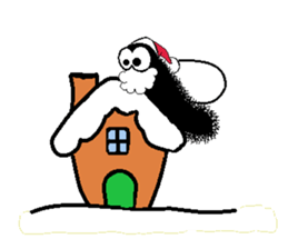 Hairy caterpillar and Christmas sticker #13600408