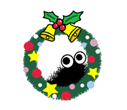 Hairy caterpillar and Christmas sticker #13600409
