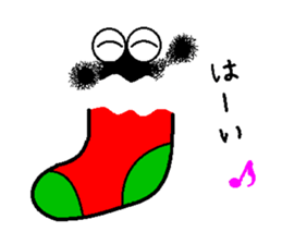 Hairy caterpillar and Christmas sticker #13600410