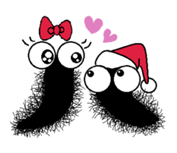 Hairy caterpillar and Christmas sticker #13600411