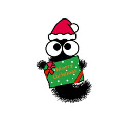 Hairy caterpillar and Christmas sticker #13600413