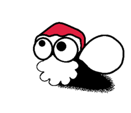 Hairy caterpillar and Christmas sticker #13600415