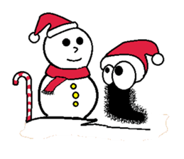 Hairy caterpillar and Christmas sticker #13600416