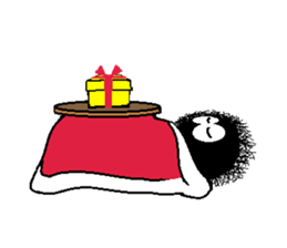 Hairy caterpillar and Christmas sticker #13600417