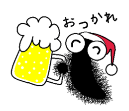 Hairy caterpillar and Christmas sticker #13600419