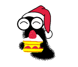 Hairy caterpillar and Christmas sticker #13600422