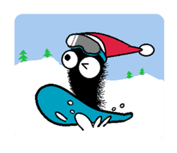 Hairy caterpillar and Christmas sticker #13600423