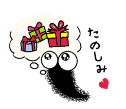 Hairy caterpillar and Christmas sticker #13600424