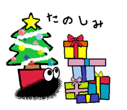 Hairy caterpillar and Christmas sticker #13600425