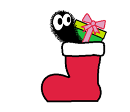 Hairy caterpillar and Christmas sticker #13600426