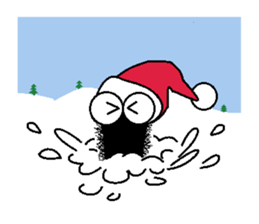Hairy caterpillar and Christmas sticker #13600427