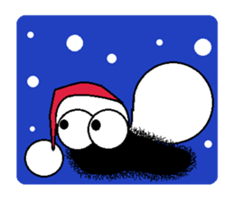 Hairy caterpillar and Christmas sticker #13600428