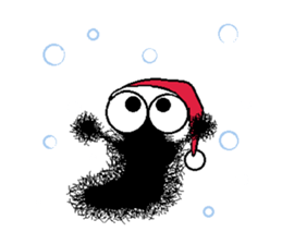 Hairy caterpillar and Christmas sticker #13600430