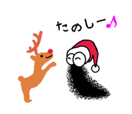 Hairy caterpillar and Christmas sticker #13600432