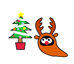 Hairy caterpillar and Christmas sticker #13600433
