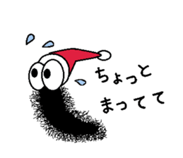 Hairy caterpillar and Christmas sticker #13600434