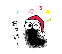 Hairy caterpillar and Christmas sticker #13600435