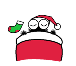 Hairy caterpillar and Christmas sticker #13600436