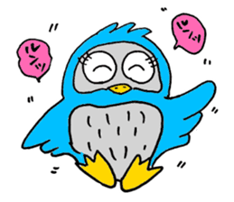Fukutaro of blue owl, cheer Regards sticker #13603253