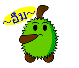 Trian the little durian sticker #13609640