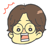 Round glasses boy sticker #13609788