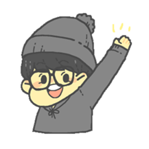 Round glasses boy sticker #13609792