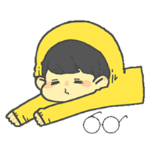 Round glasses boy sticker #13609793